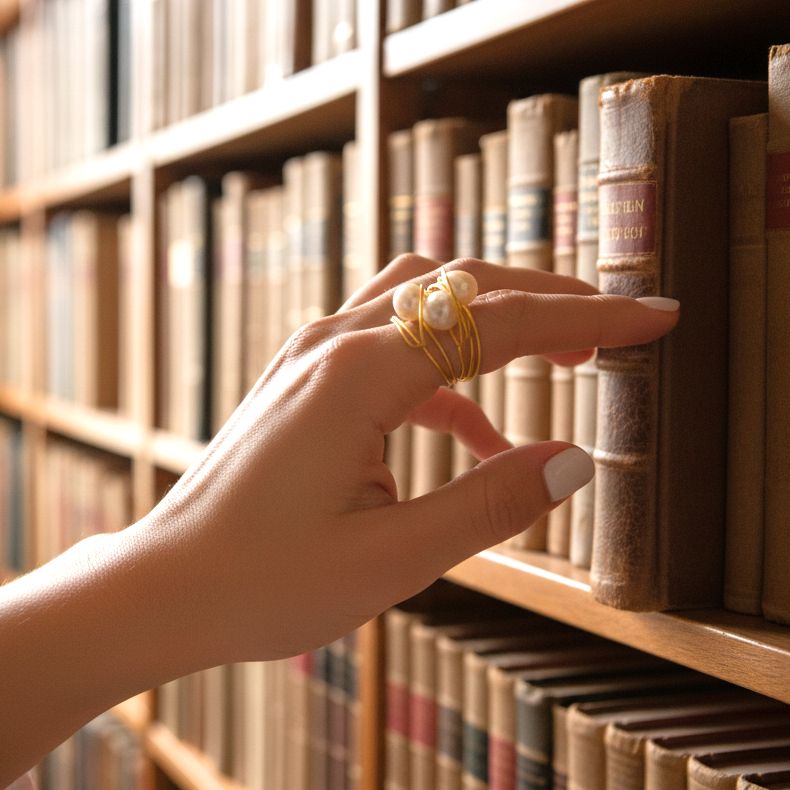 Handmade Wire Ring With Freshwater Pearls - Anthos Crafts