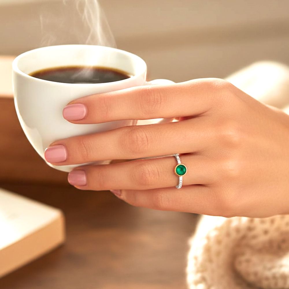 Handmade Silver Ring With Malachite - Anthos Crafts