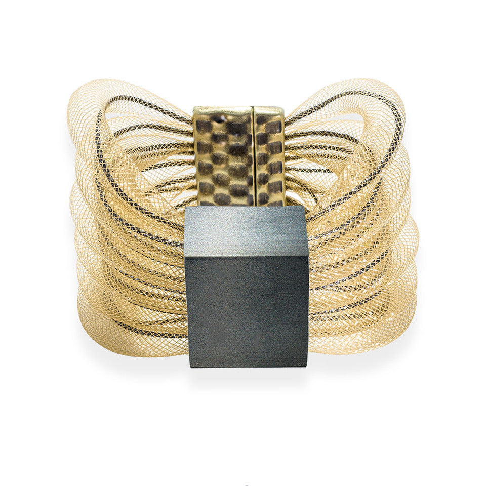 Mesh Wrap Aluminum Bracelet Burlywood "See The Invisible"