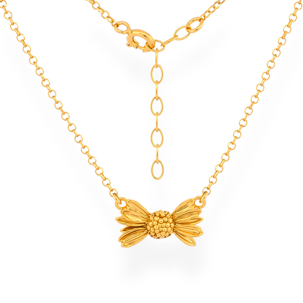 Handmade Gold Plated Silver Half Daisy Necklace