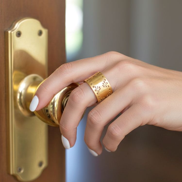 Handmade Gold Plated Silver Ring With Dovecote Patterns