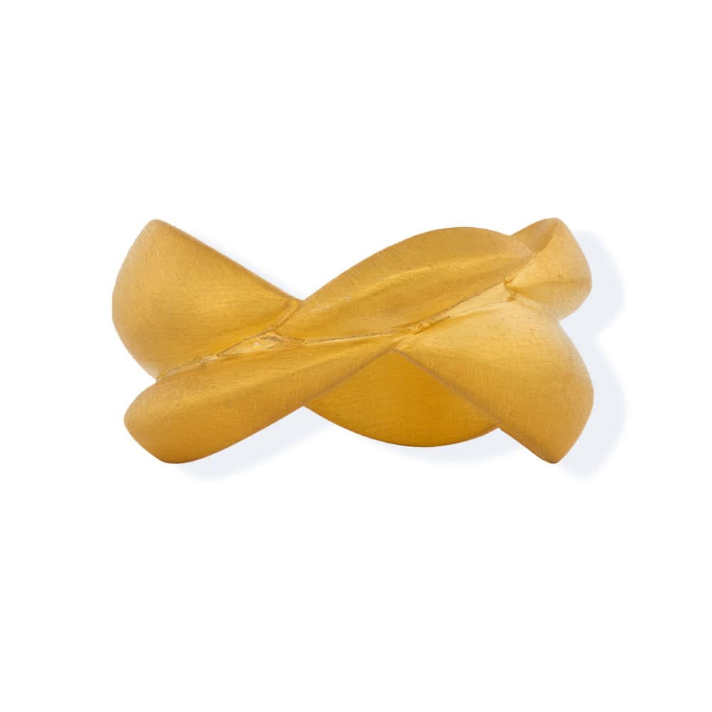 Handmade Gold Plated Silver Ring Leaves - Anthos Crafts