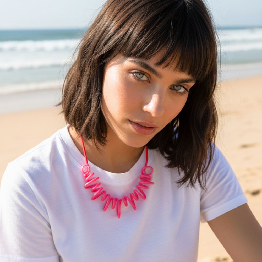 Collana a spirale: rosa neon
