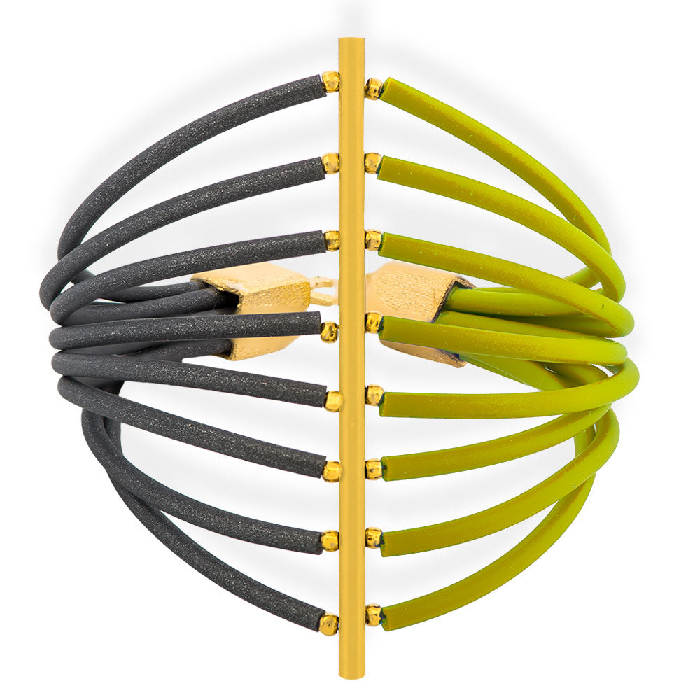 Rubber Bracelet Yellow Gray