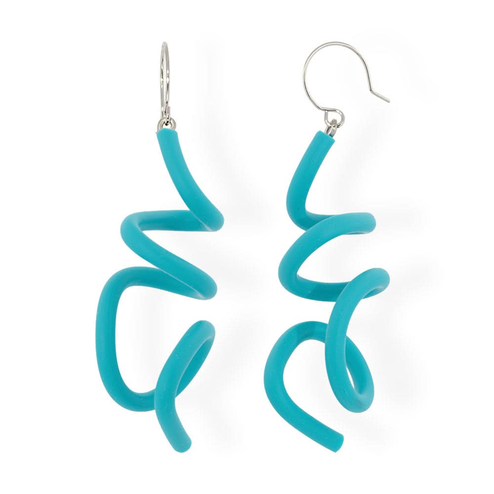 Zig Matt Earrings: Turquoise - Anthos Crafts