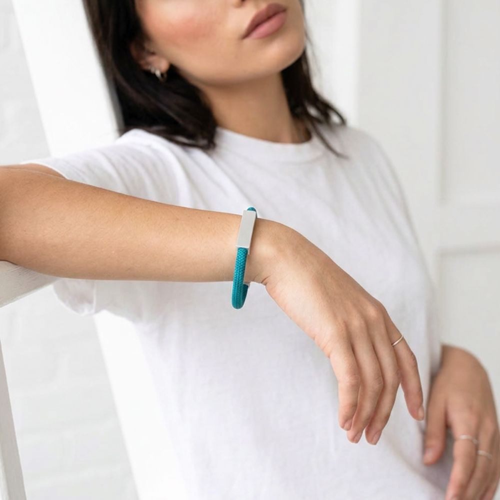 Premium Cord Bracelet Teal "Beyond Simplicity" - Anthos Crafts