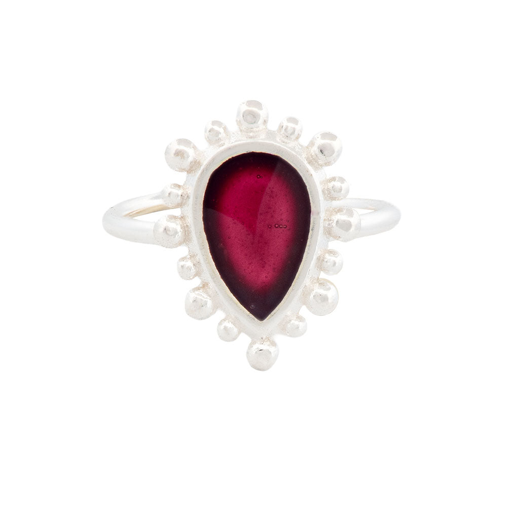 Handmade Silver Enamel Ring Red
