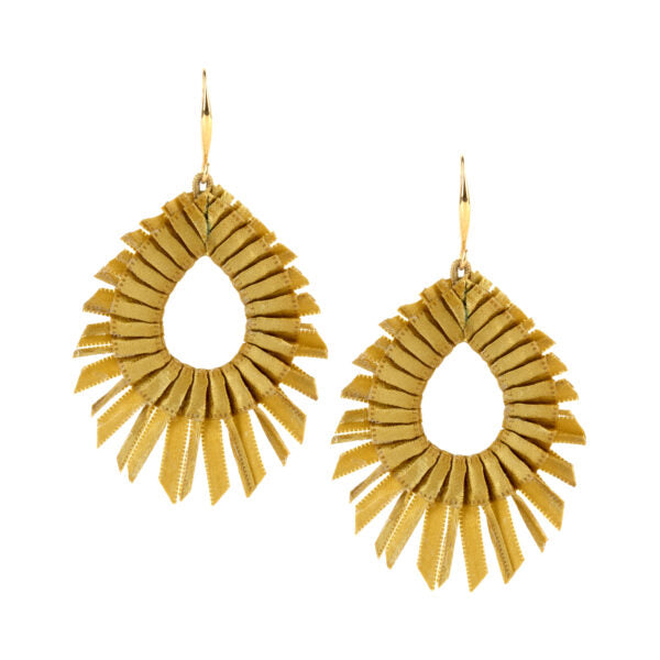 Orecchini plissettati in raso oro DON-E-GO