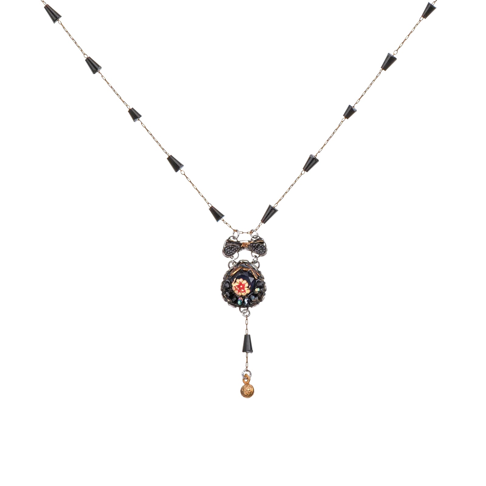 Collana fatti a mano Obsidian Night Set, Delicate, Ash