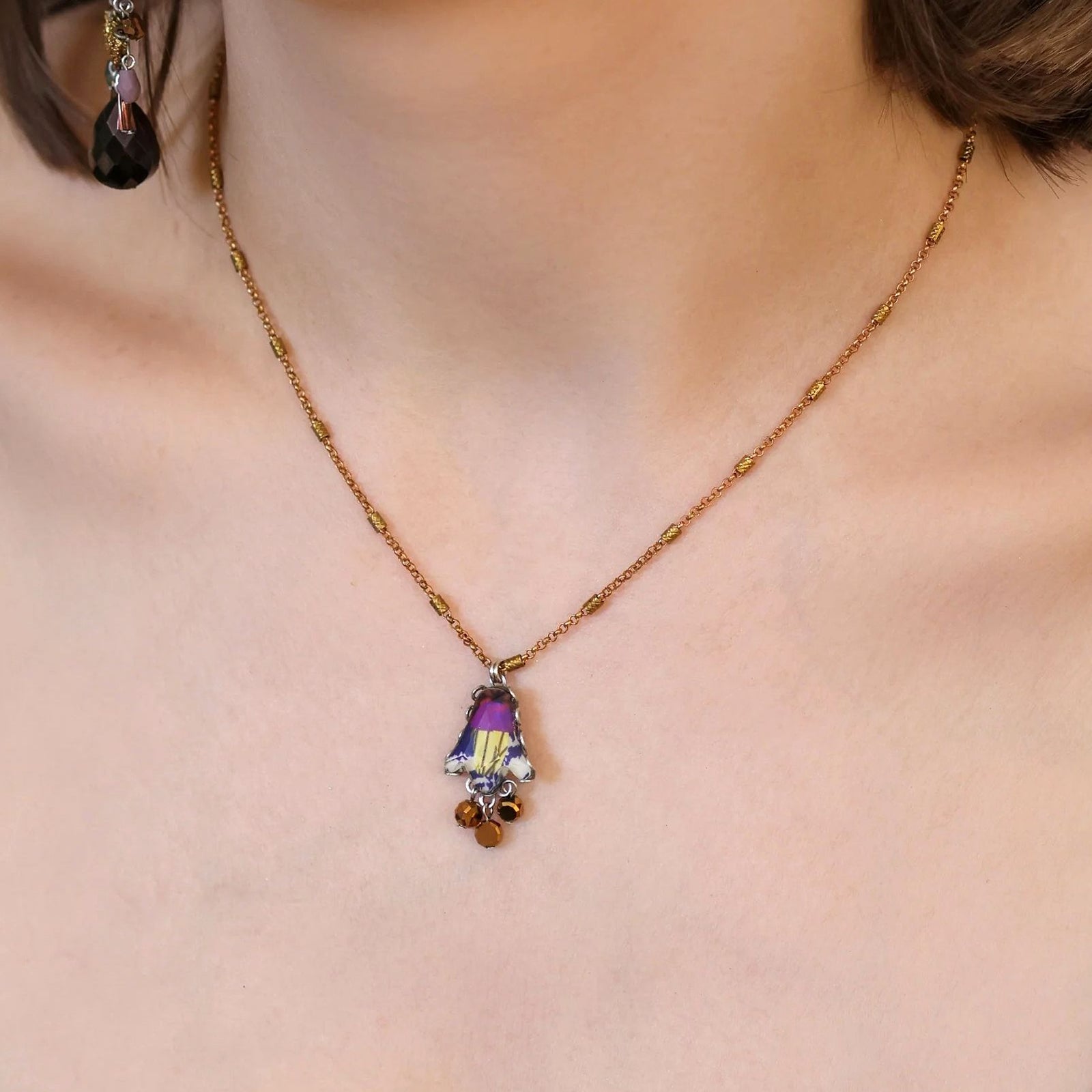 Collana fatti a mano Winter Warmth Set, Delicate Pendant, Clay
