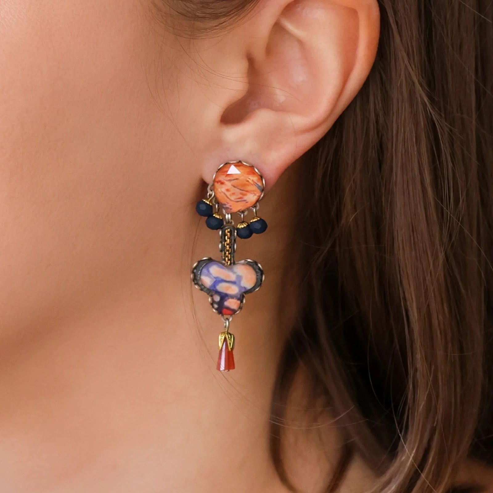 Amber Bloom Set, Earring, Veda - Anthos Crafts