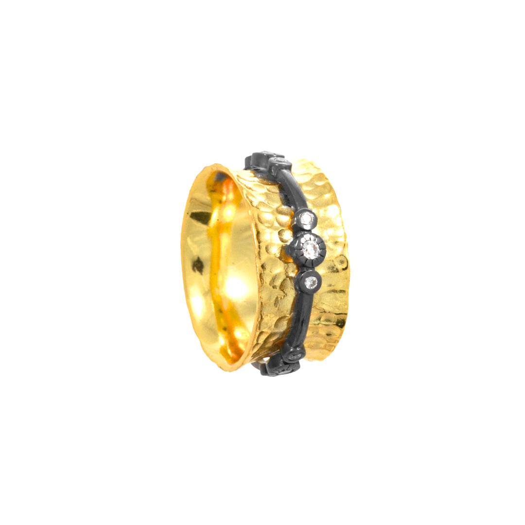 Anello in argento placcato oro fatto a mano