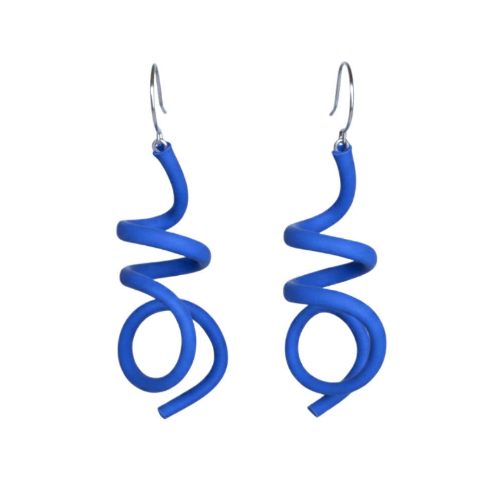 Zig Matt Earrings: Blue - Anthos Crafts