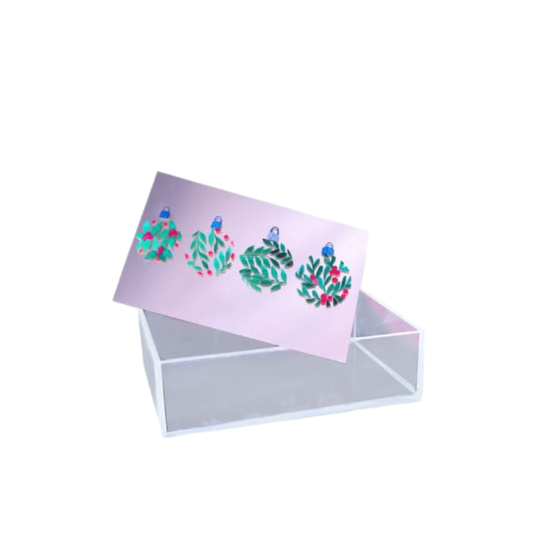 Christmas Decoration Box Christmas Trees On Mirror Made With Plexiglass - Anthos Crafts