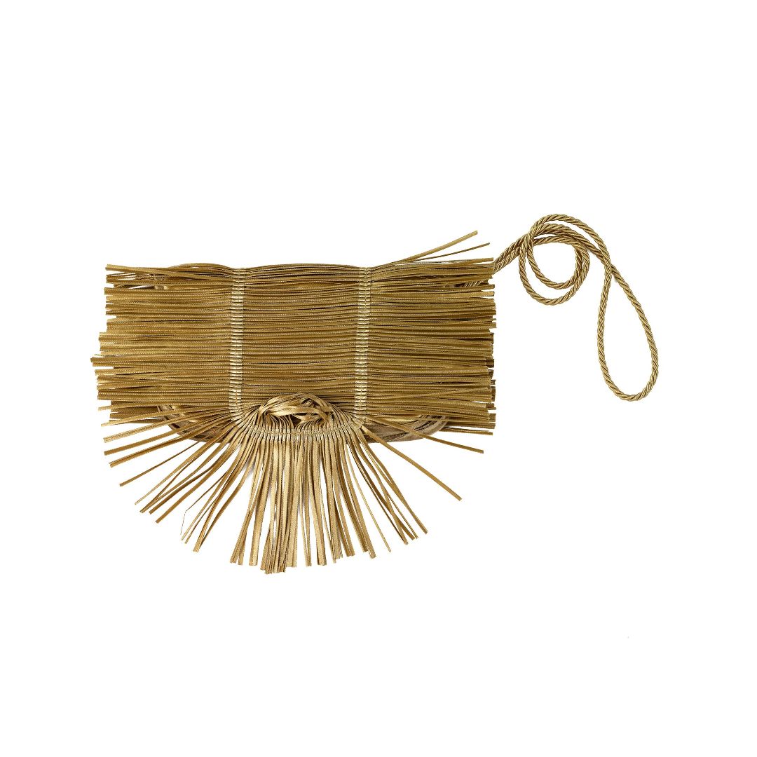 Gold satin pleated bag CL-GO - Anthos Crafts