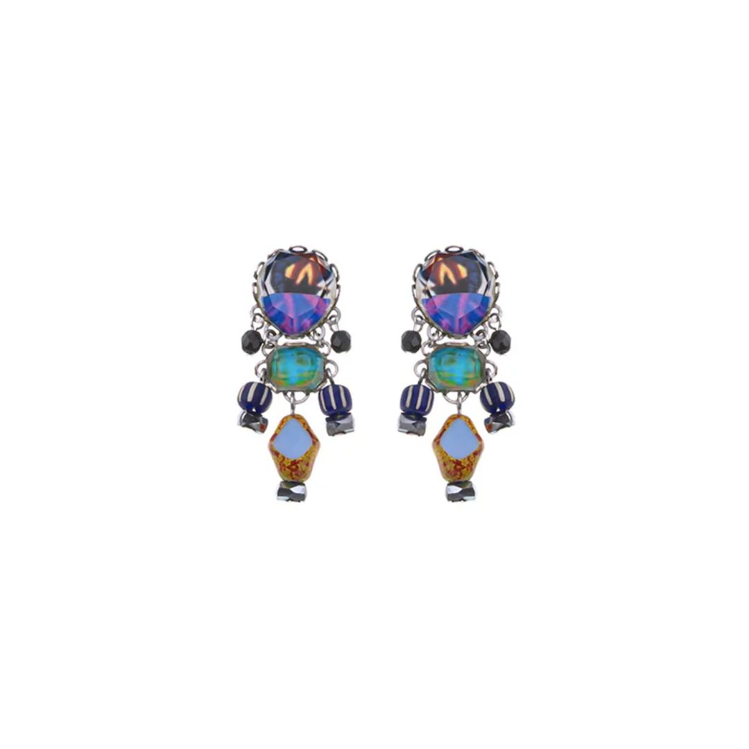 Handmade Candy Twist Set, Small Glass Earrings, Fudge - Anthos Crafts
