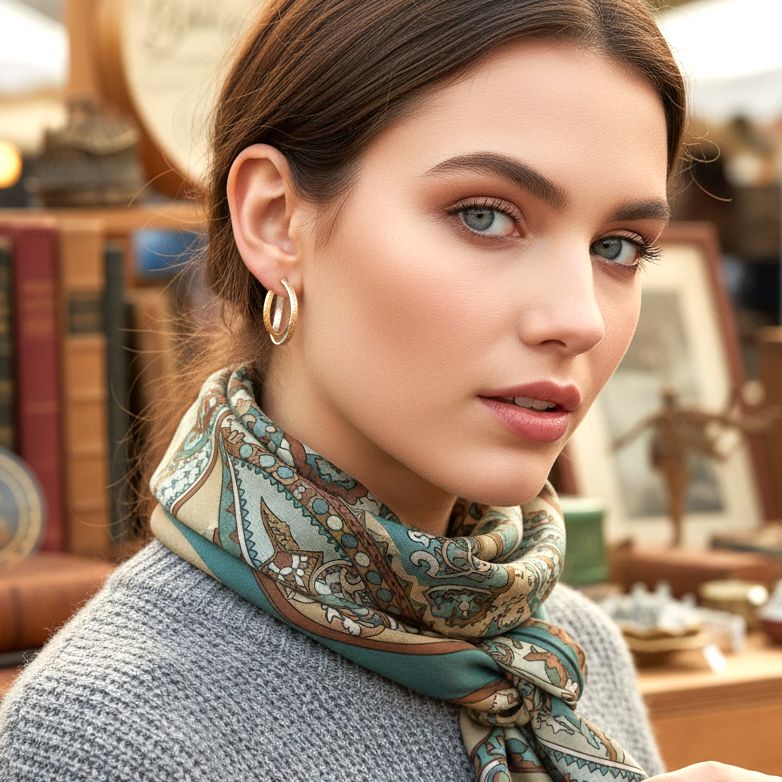 Χειροποίητα Χρυσά Ασημένια Σκουλαρίκια Διπλοί Κρίκοι