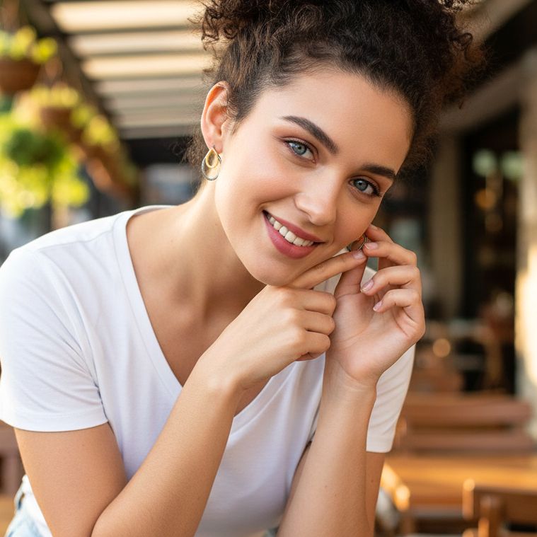 Handmade Gold & Black Plated Silver Earrings Double Tears - Anthos Crafts