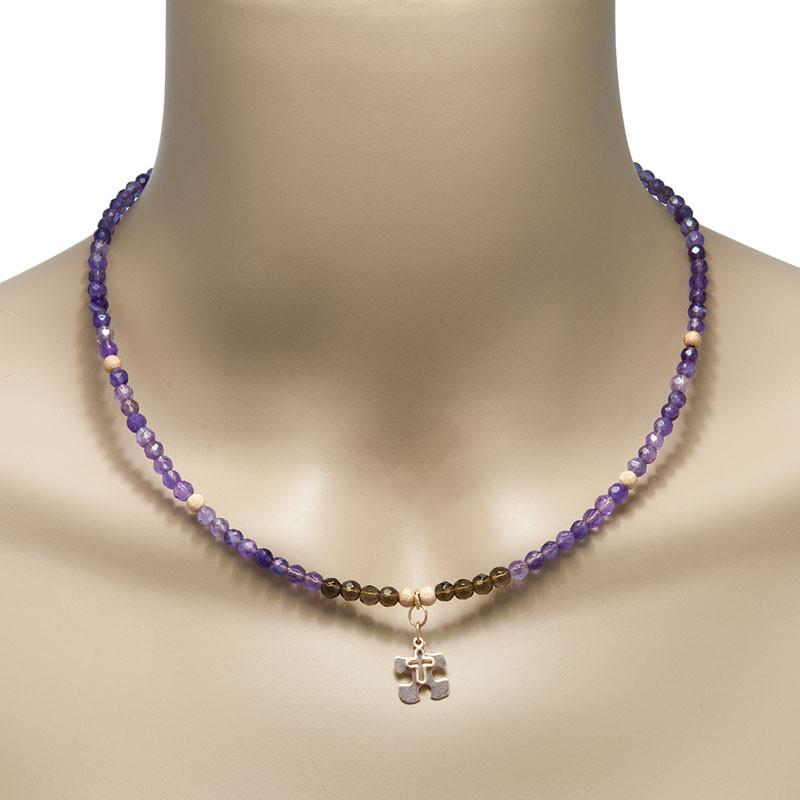 Handmade Gemstone Necklace Amethyst - Anthos Crafts