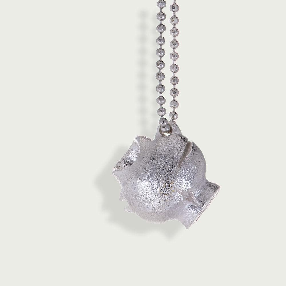 Handmade Long Pendant Necklace Silver Plated Small Ancient Greek Broken Kanata (pot) - Anthos Crafts
