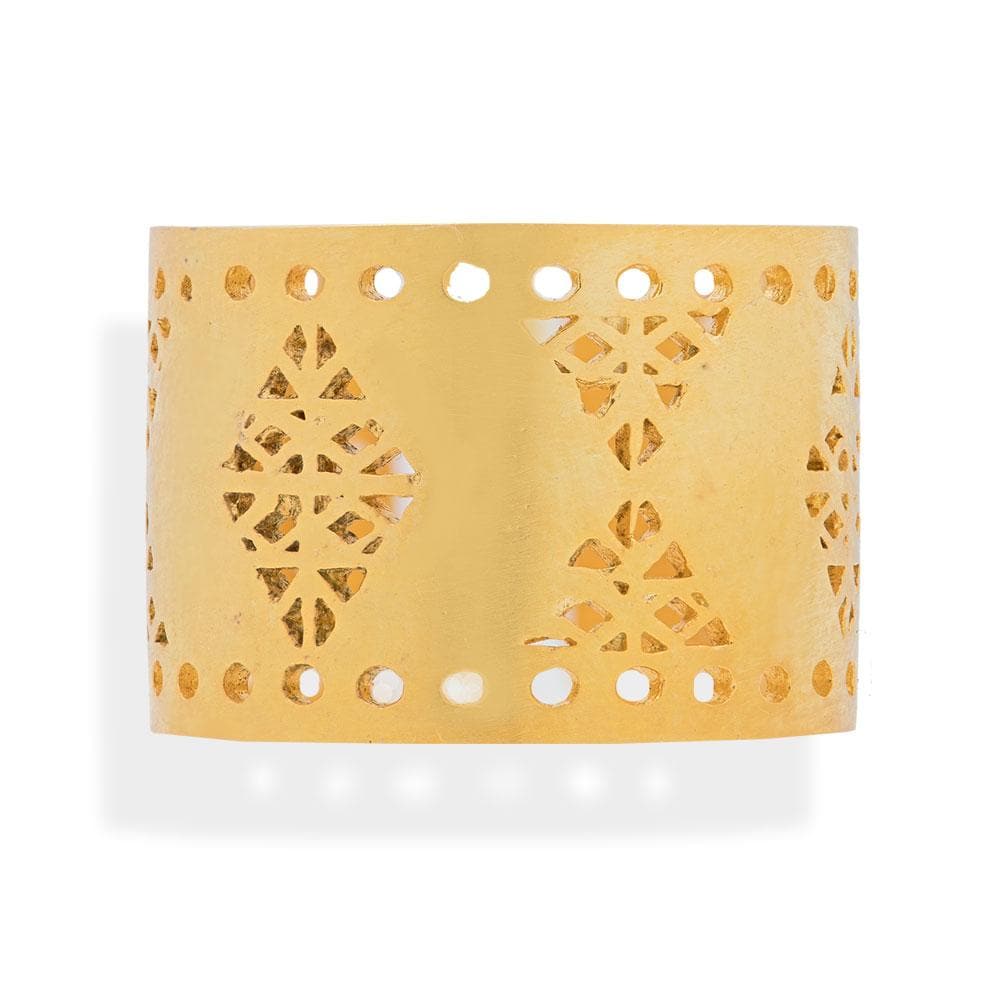 Handmade Gold Plated Silver Ring With Dovecote Patterns - Anthos Crafts
