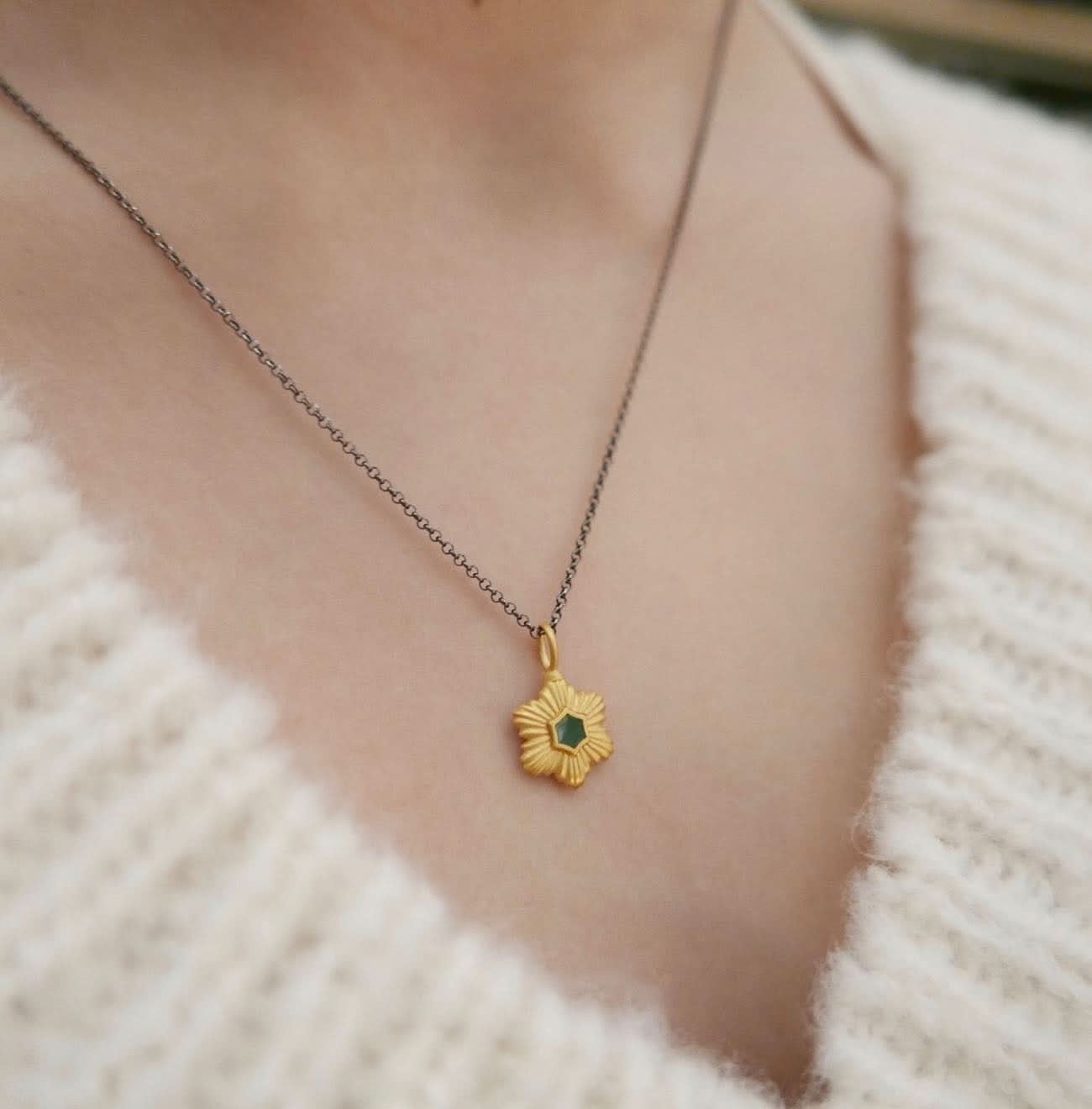 Handmade Necklace With Gold Plated Silver Star Pendant - Anthos Crafts