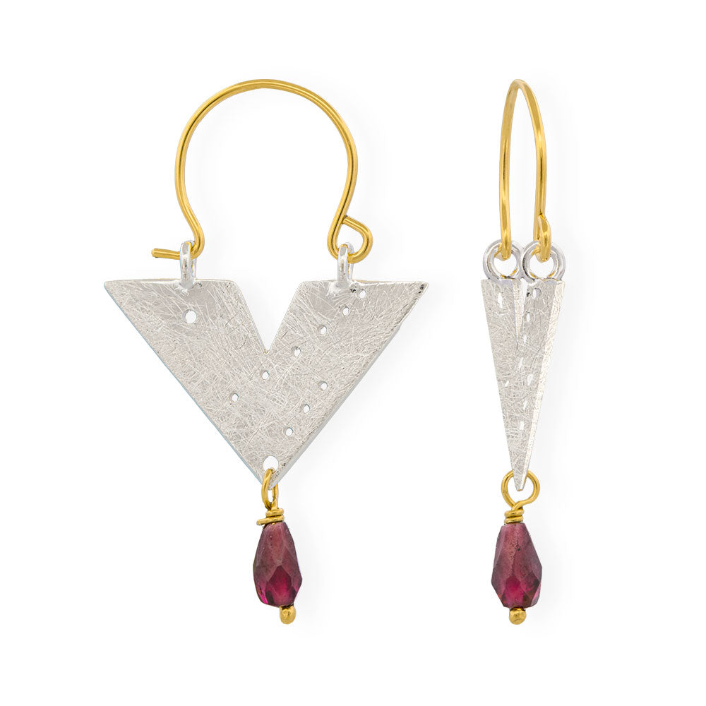 Χειροποίητα Χρυσά &amp; Ασημένια Σκουλαρίκια με Γρανάδες