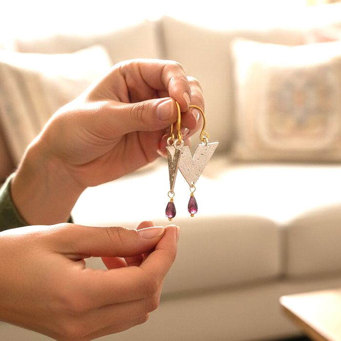 Χειροποίητα Χρυσά & Ασημένια Σκουλαρίκια με Γρανάδες