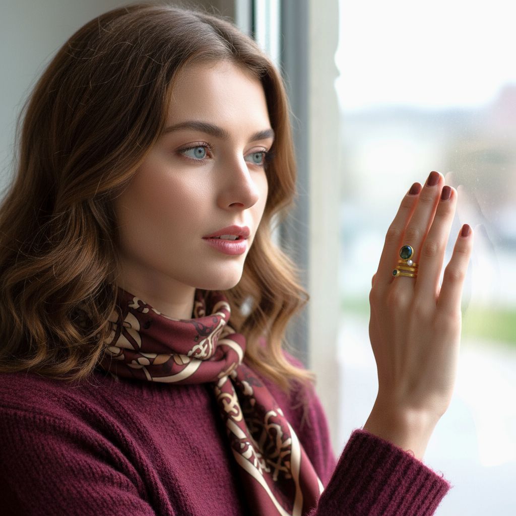 Χειροποίητο Επίχρυσο Ασημένιο Δαχτυλίδι με Λαμπραντορίτη &amp; Μαργαριτάρι