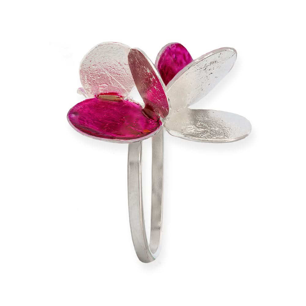 Handmade Silver Fuchsia Ring - Anthos Crafts