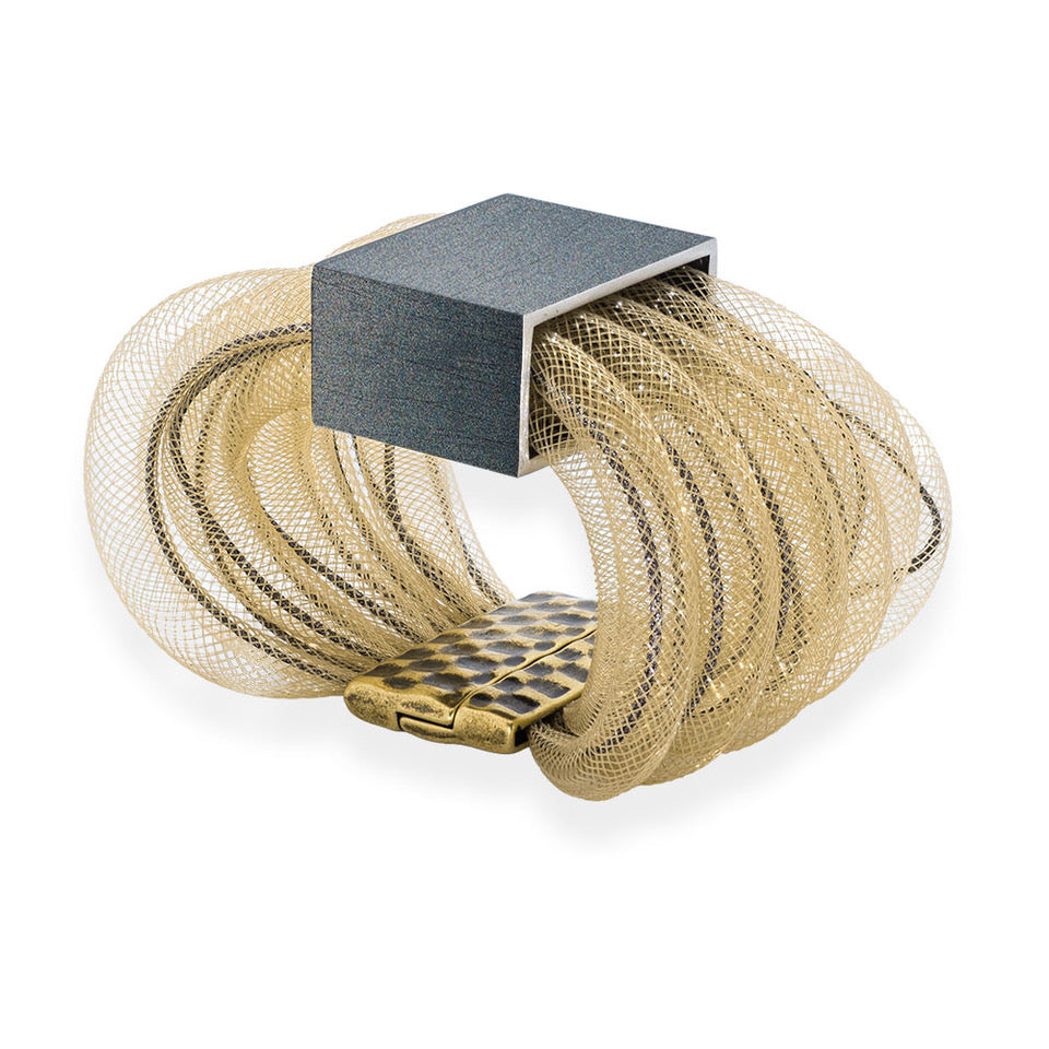 Mesh Wrap Aluminum Bracelet Burlywood "See The Invisible"