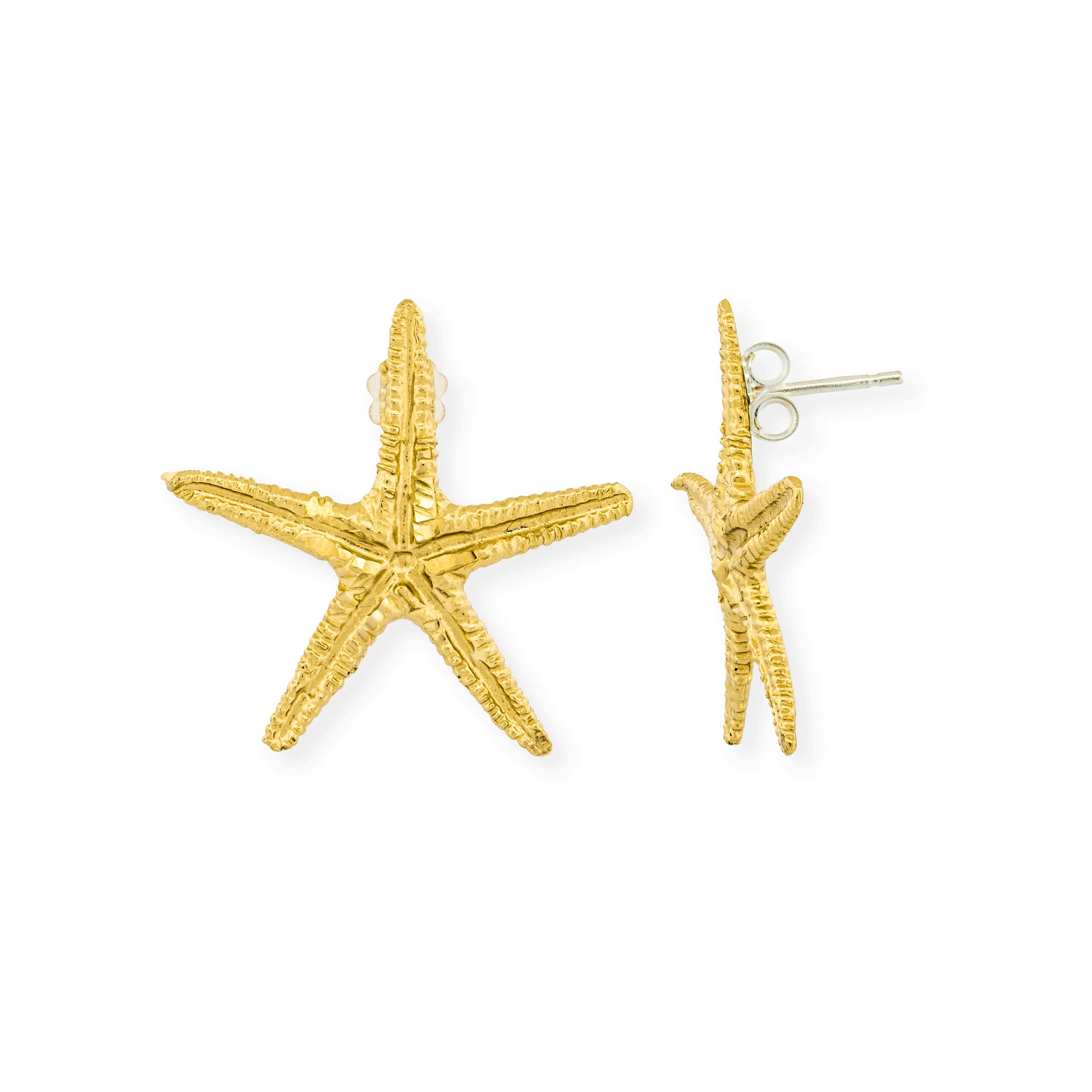 Handmade Gold Starfish Stud Earrings - Anthos Crafts