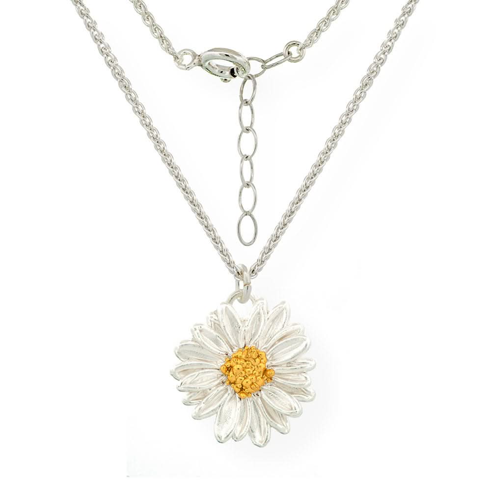 Handmade Gold Plated Silver Daisy Field Necklace - Anthos Crafts