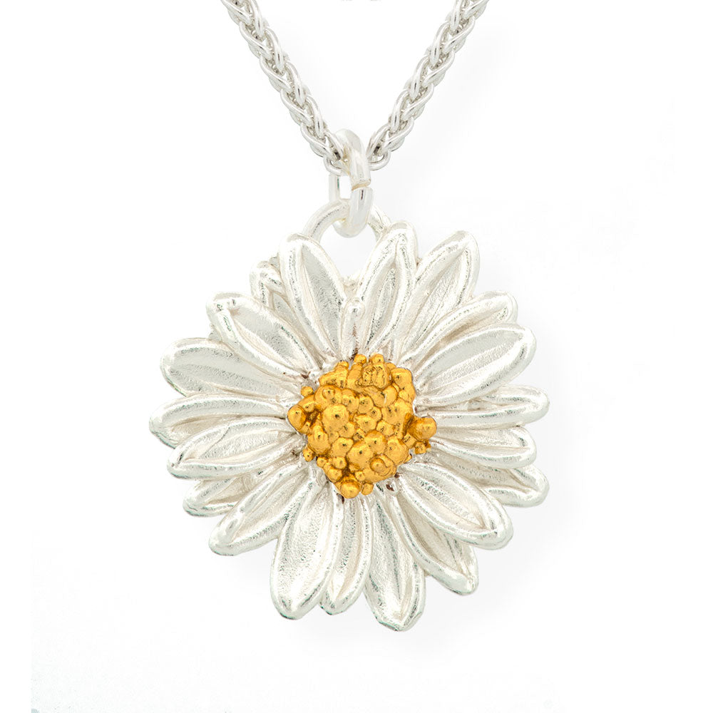 Handmade Gold Plated Silver Daisy Field Necklace - Anthos Crafts