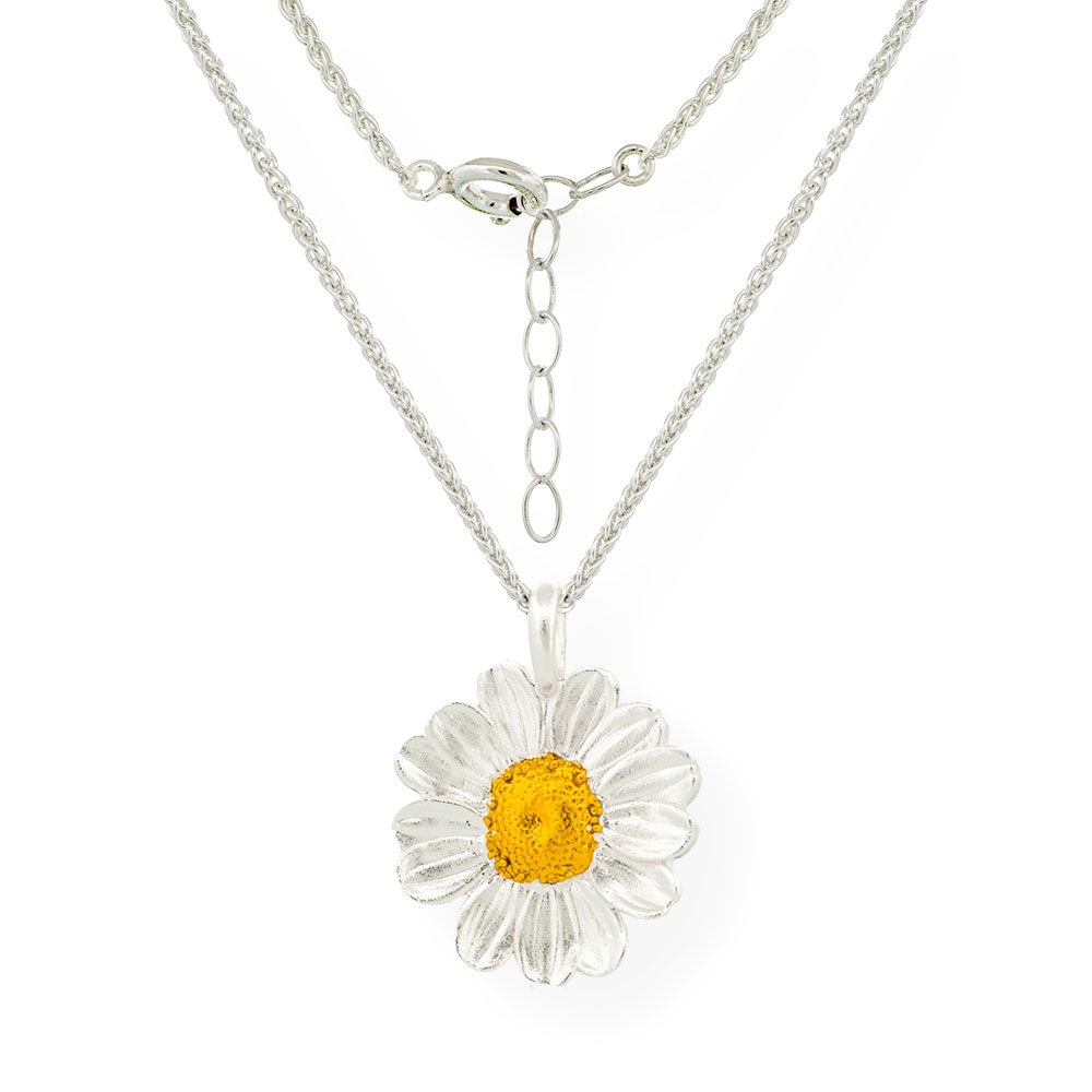 Handmade Gold Plated Silver Daisy Necklace - Anthos Crafts