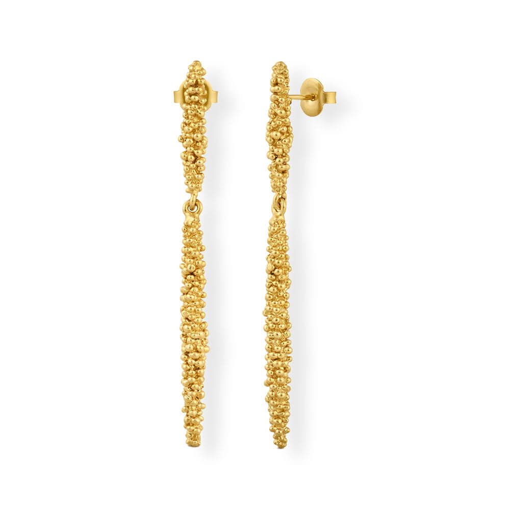 Handmade Gold Plated Dangle Earrings Stardust JOIDART - Anthos Crafts