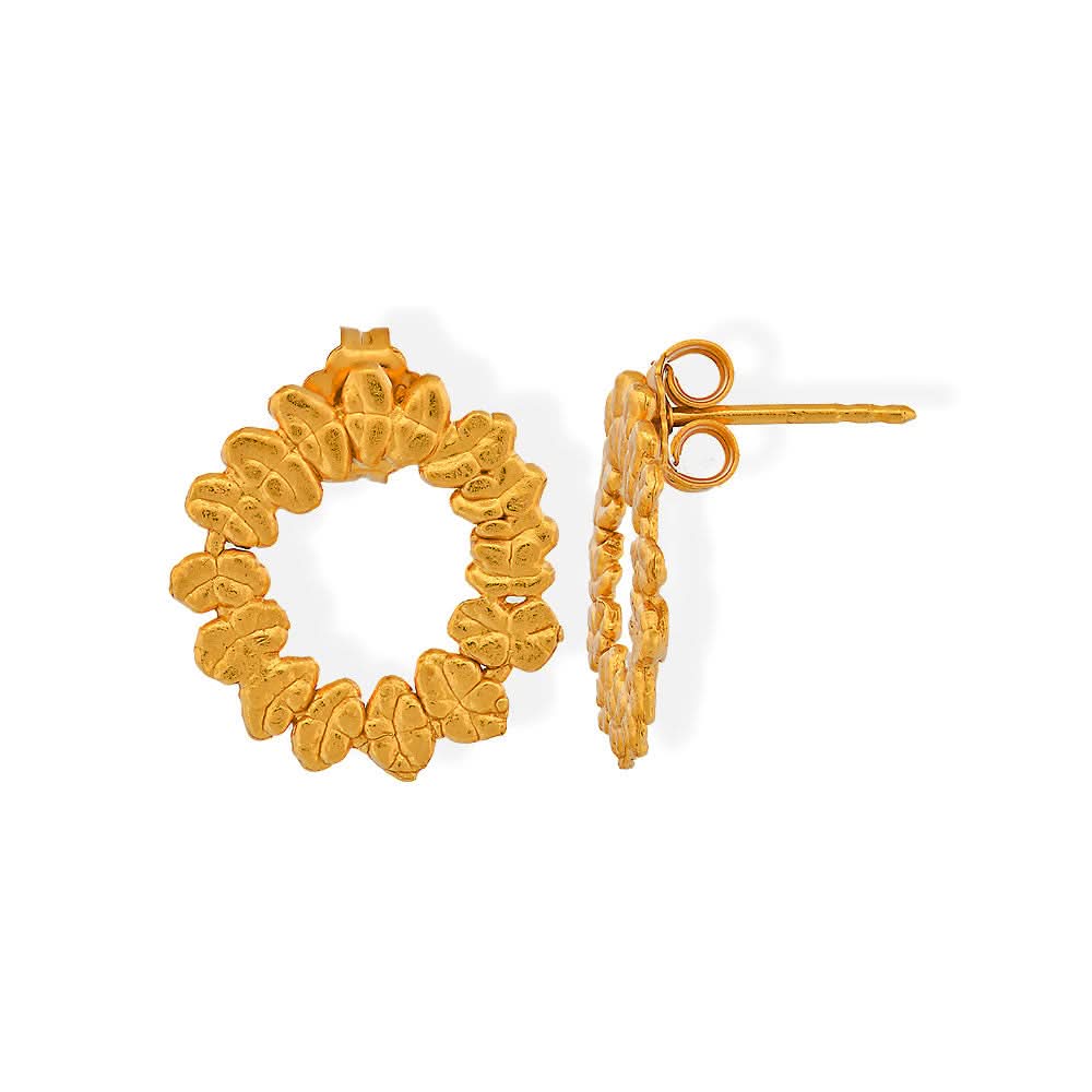 Handmade Gold Plated Silver Wrath Stud Earrings Muse - Anthos Crafts