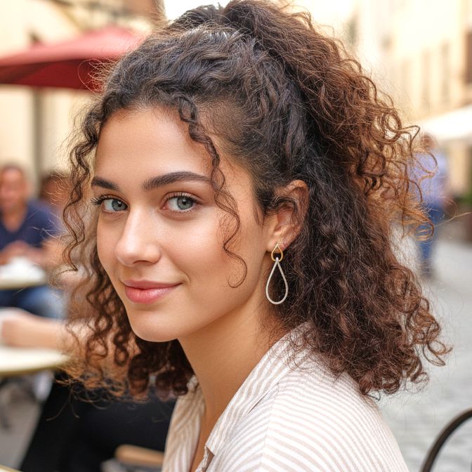 Orecchini fatti a mano in oro e argento doppie lacrime