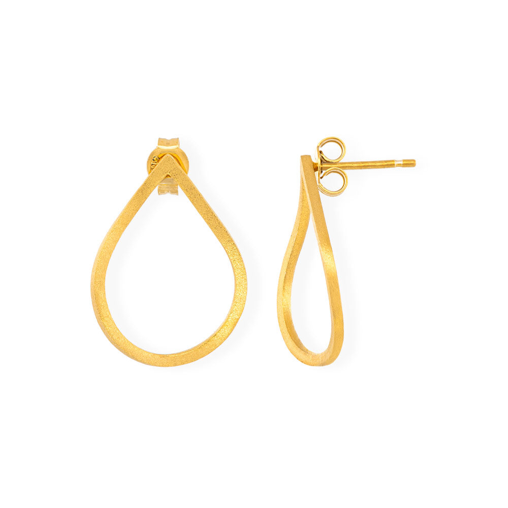 Handmade Gold Plated Silver Earrings Tears - Anthos Crafts