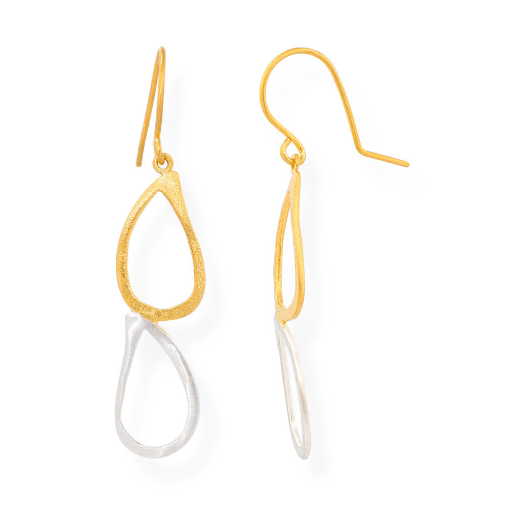 Handmade Gold Silver Earrings Double Tears - Anthos Crafts