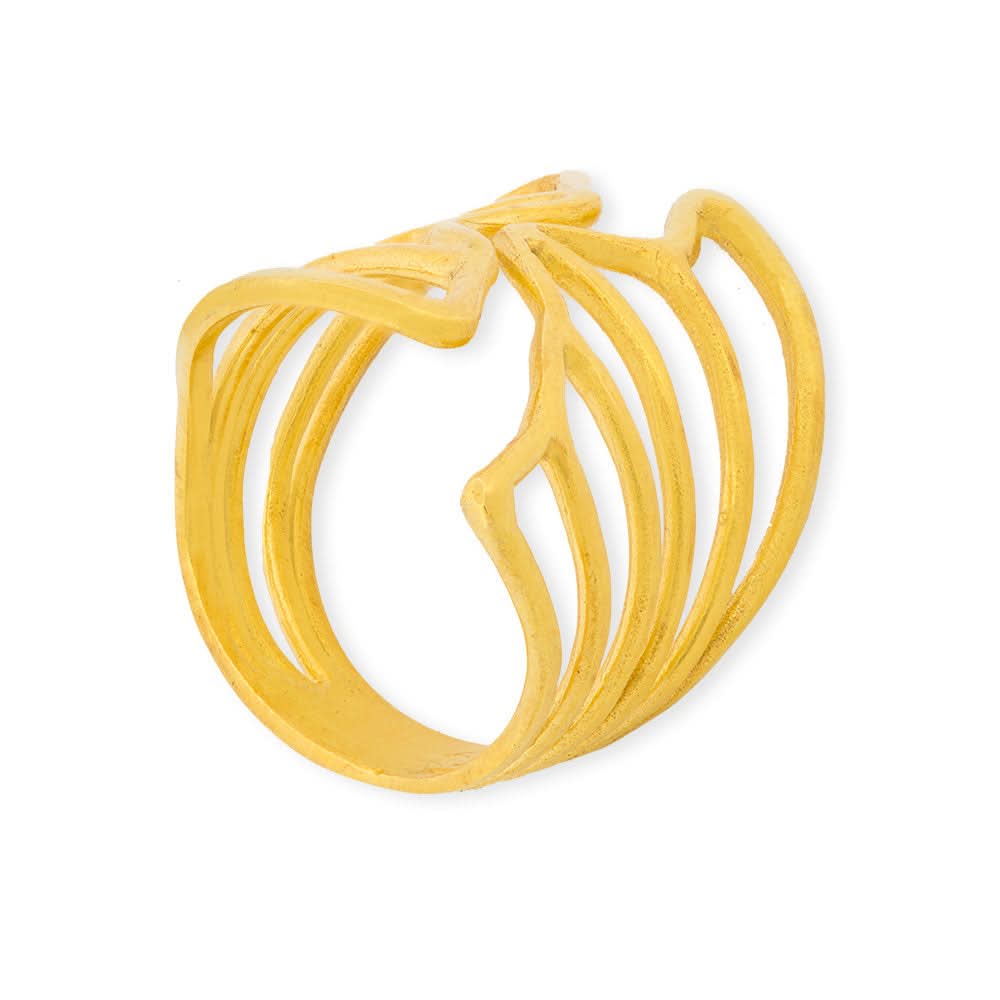 Handmade Gold Plated Ring Athenian Touch - Anthos Crafts