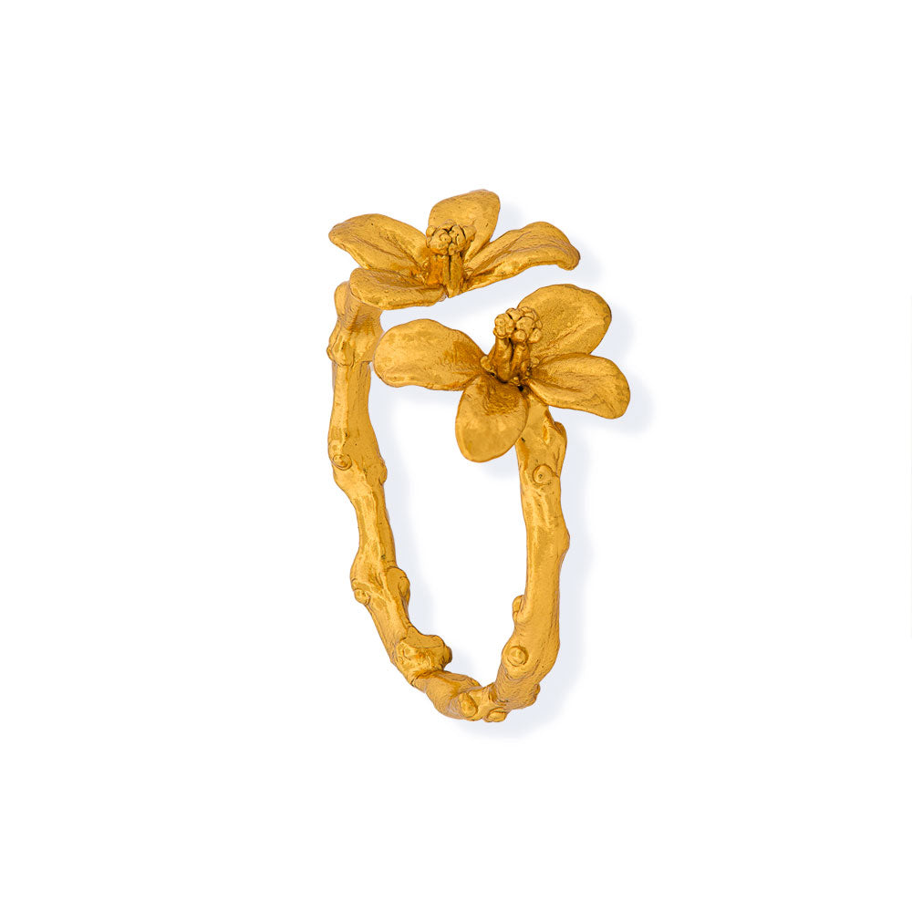 Handmade Gold Plated Silver Little Flowers Ring - Anthos Crafts