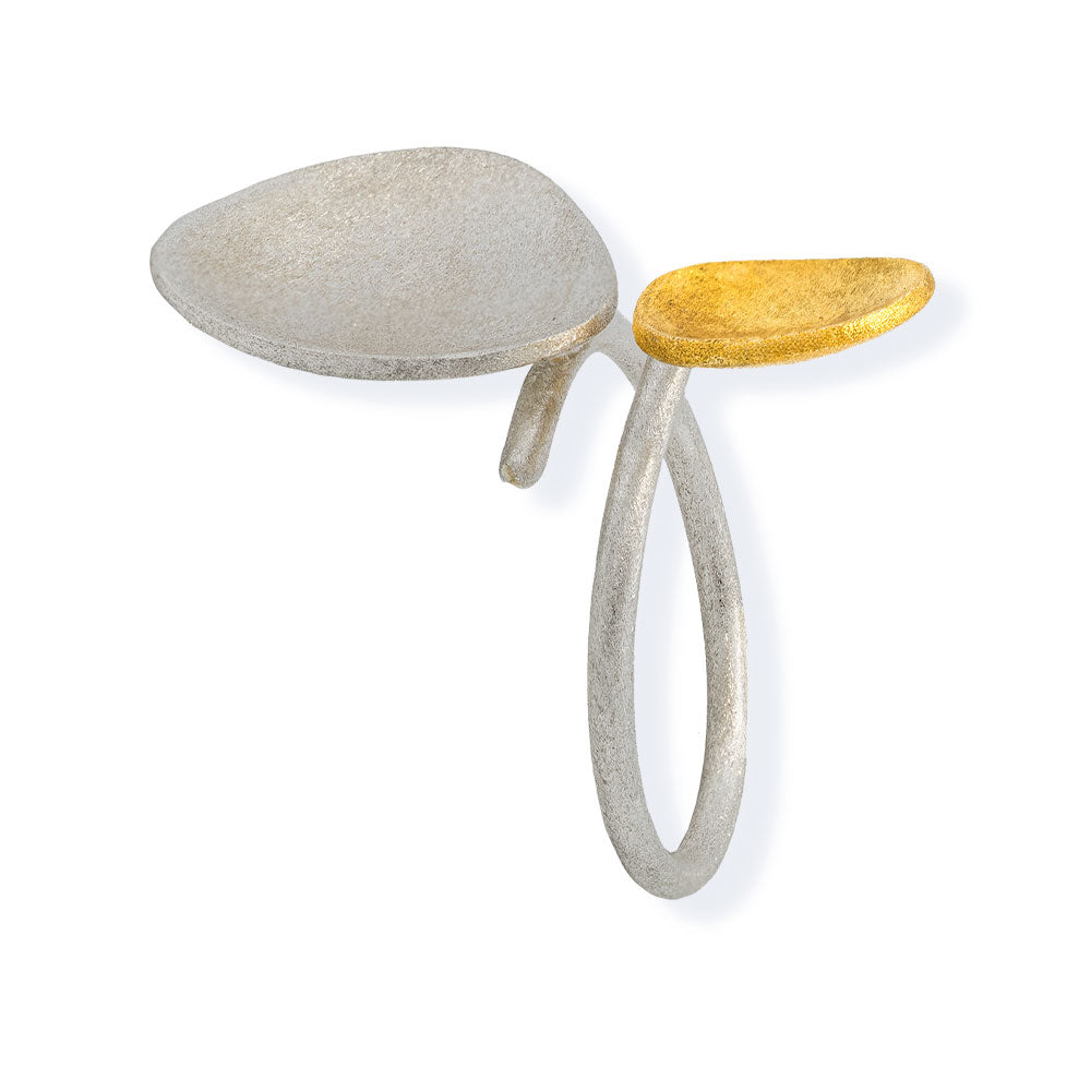 Handmade Gold & Silver Ring Irregular Shapes - Anthos Crafts