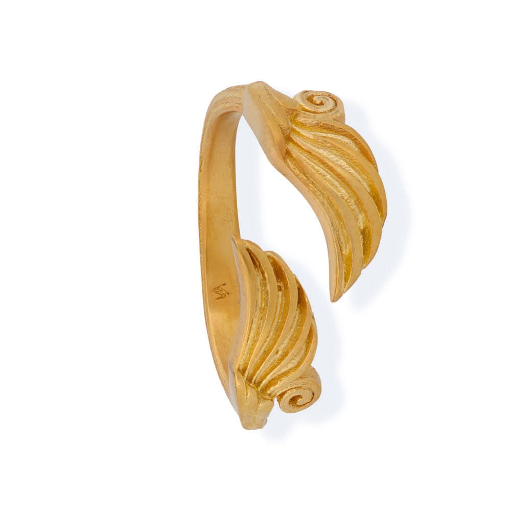 Handmade Gold Plated Silver Ring Oreithyia - Anthos Crafts