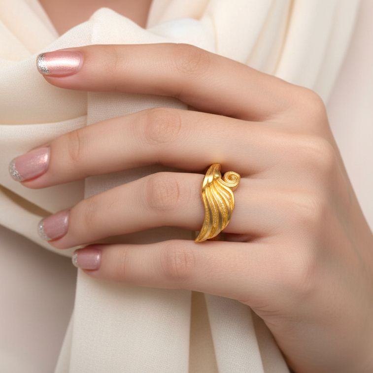 Handmade Gold Plated Silver Ring Oreithyia - Anthos Crafts