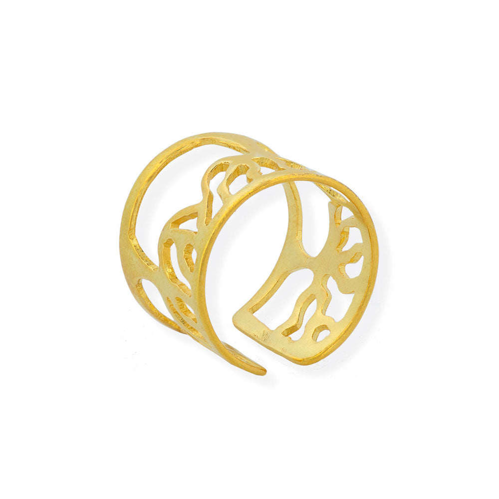 Handmade Gold Plated Silver Ring Tree of Life - Anthos Crafts