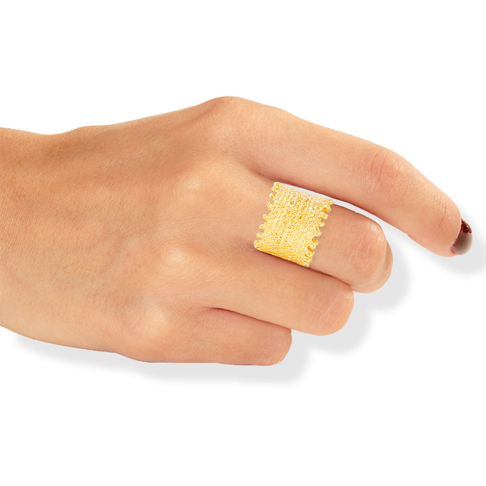 Handmade Gold Plated Silver Ring - Anthos Crafts