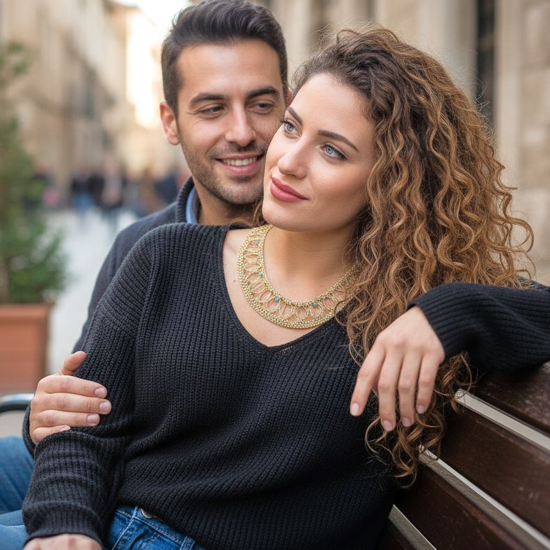 Χειροποίητο Επίχρυσο Πλεκτό Κολιέ Τσόκερ με Ακουαμαρίνες & Μαργαριτάρια