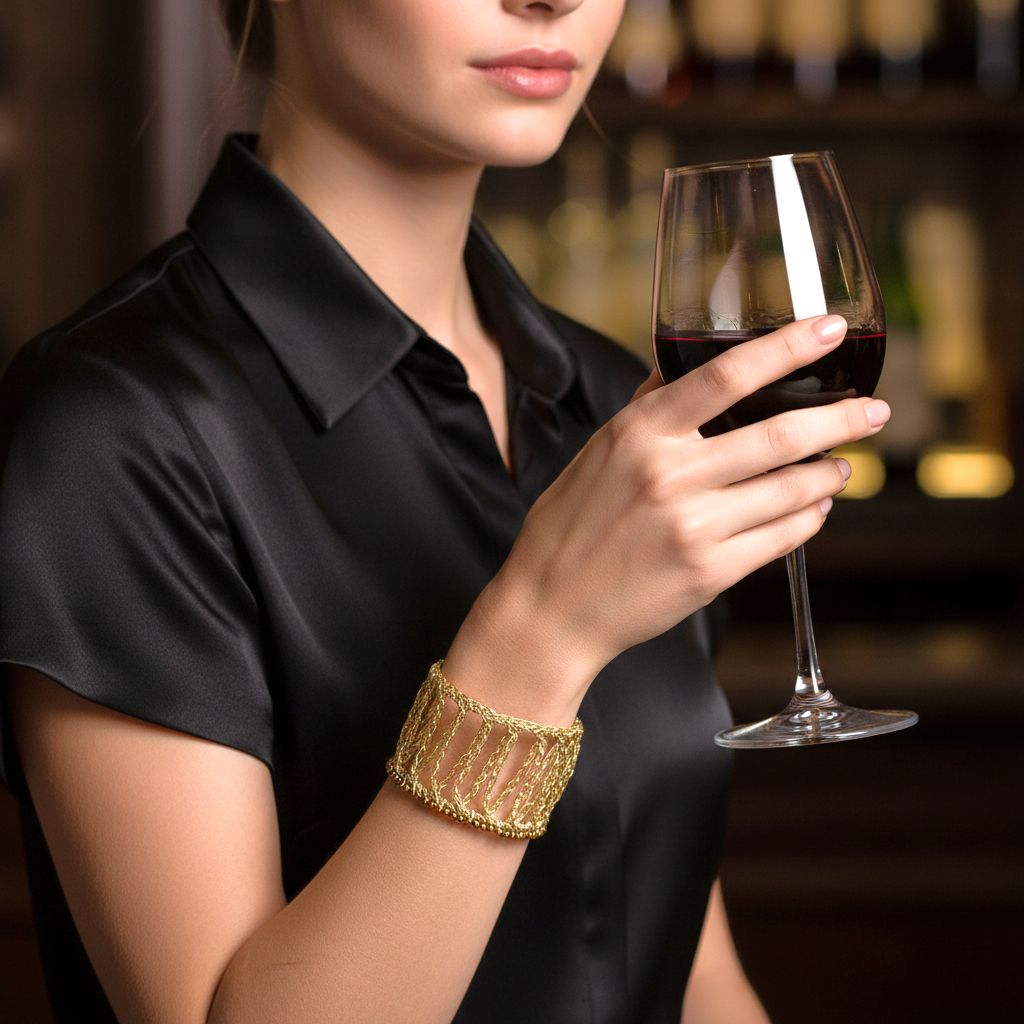 Χειροποίητο Επίχρυσο Πλεκτό Βραχιόλι με Ημιπολύτιμες Πέτρες