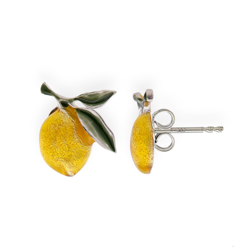 Silver Stud Earrings Little Lemons - Anthos Crafts